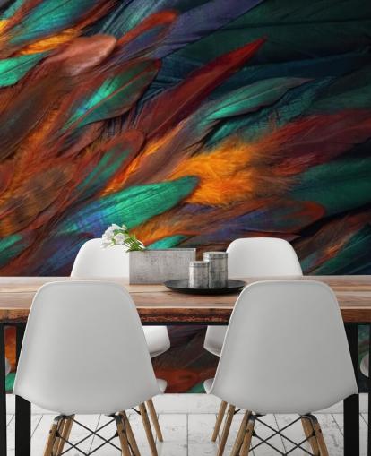 Decadente veerprint behang Decadente veerprint behang
