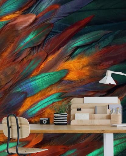 Decadent Feather Print Wallpaper
