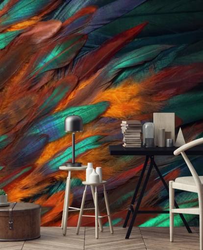 Decadent Feather Print Wallpaper
