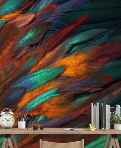 Decadent Feather Print Wallpaper