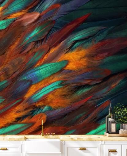 Decadent Feather Print Wallpaper