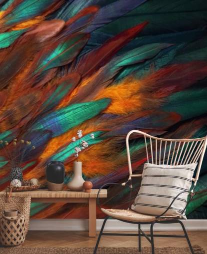 Decadent Feather Print Wallpaper