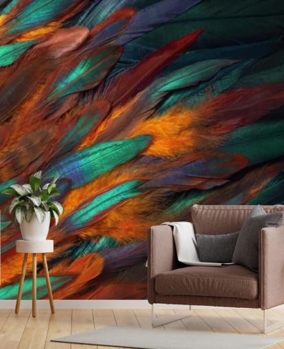 Decadent Feather Print Wallpaper