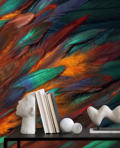 Decadent Feather Print Wallpaper