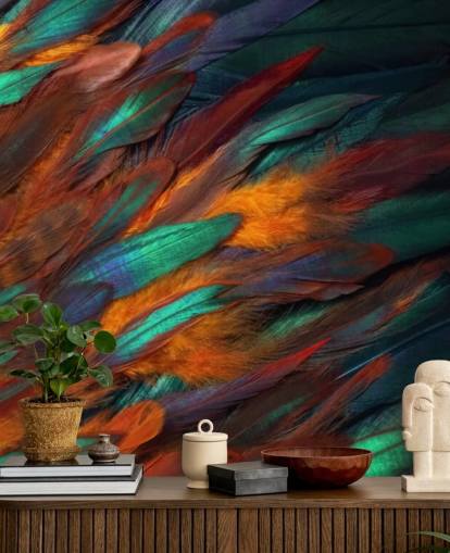 Decadent Feather Print Wallpaper