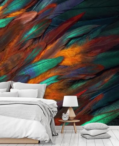 Decadent Feather Print Wallpaper