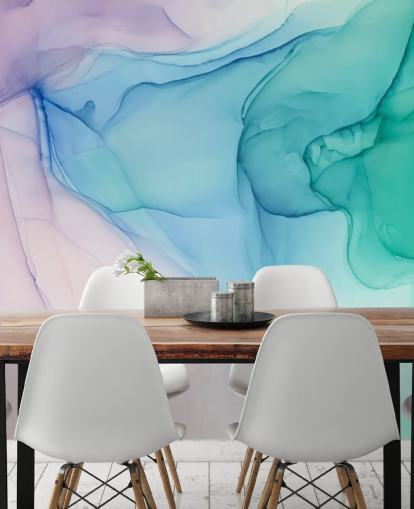 Lila, blaue und grüne Aquarell-Tapete Lila, blaue und grüne Aquarell-Tapete