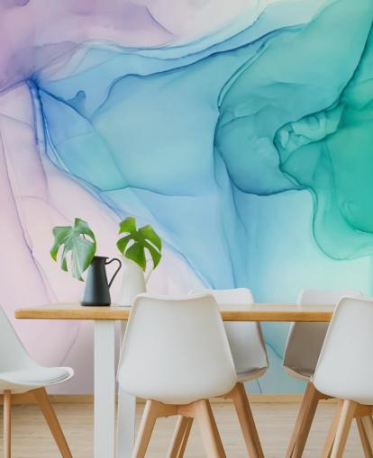 Purple Blue and Green Watercolour Wallpaper Purple Blue and Green Watercolour Wallpaper