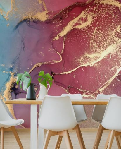 paarse en blauwe aquarel behangmuurschildering genaamd Purple and Blue Watercolour voor slaapkamers en badkamers paarse en blauwe aquarel behangmuurschildering genaamd Purple and Blue Watercolour voor slaapkamers en badkamers