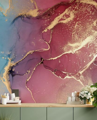 purple and blue watercolour wallpaper mural called Purple and Blue Watercolour for bedrooms and bathrooms