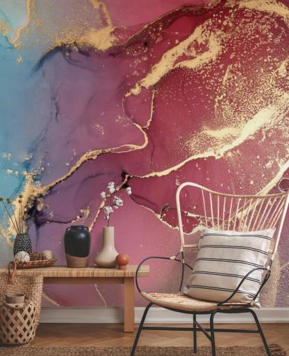 purple and blue watercolor wallpaper mural called Purple and Blue Watercolor for bedrooms and bathrooms