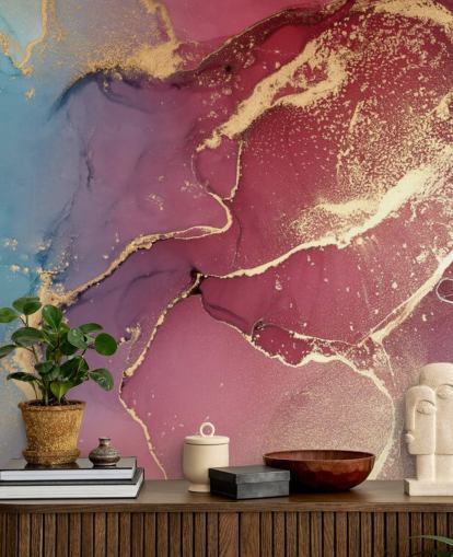 purple and blue watercolor wallpaper mural called Purple and Blue Watercolor for bedrooms and bathrooms