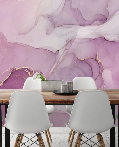 Aquarell-Wandbild mit violetten und violetten Wirbeln Aquarell-Wandbild mit violetten und violetten Wirbeln