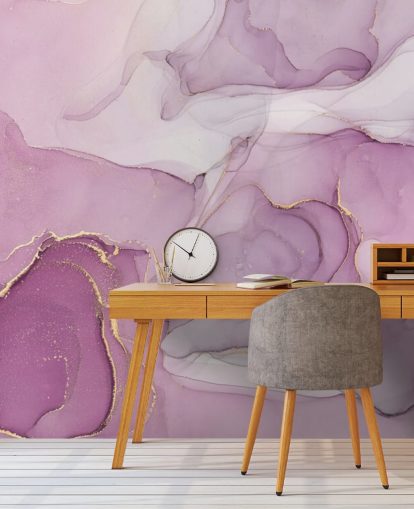 Lilla og Lilla Swirl Akvarel Mural Lilla og Lilla Swirl Akvarel Mural