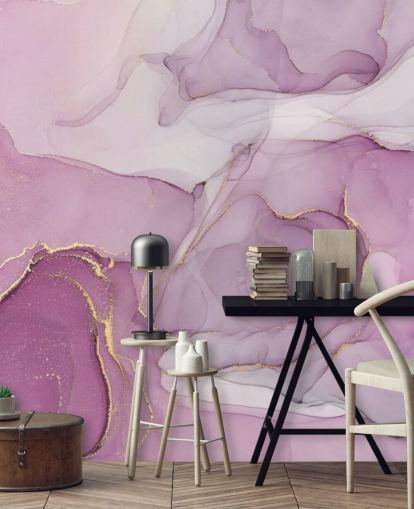 Mural de aquarela de redemoinho roxo e roxo