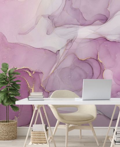 Mural Acuarela Remolino morado y morado