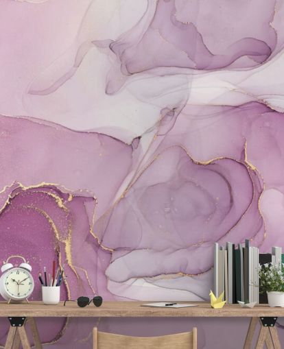 Lila Og Lilla Swirl Akvarell Mural