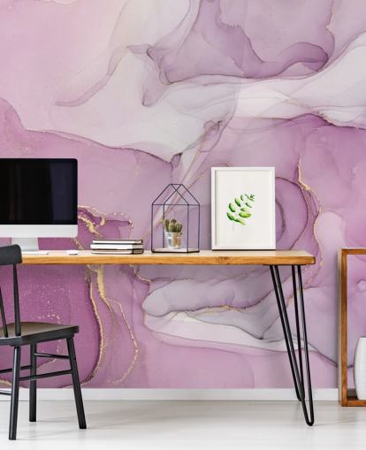 Lila Og Lilla Swirl Akvarell Mural