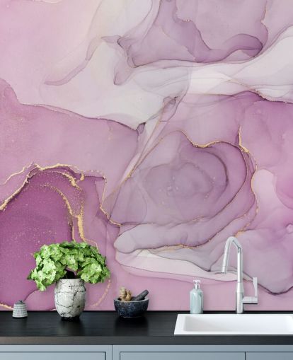 Lila Og Lilla Swirl Akvarell Mural Lila Og Lilla Swirl Akvarell Mural