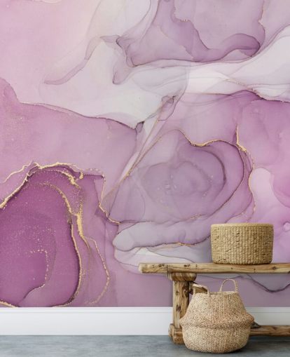 Lila Og Lilla Swirl Akvarell Mural