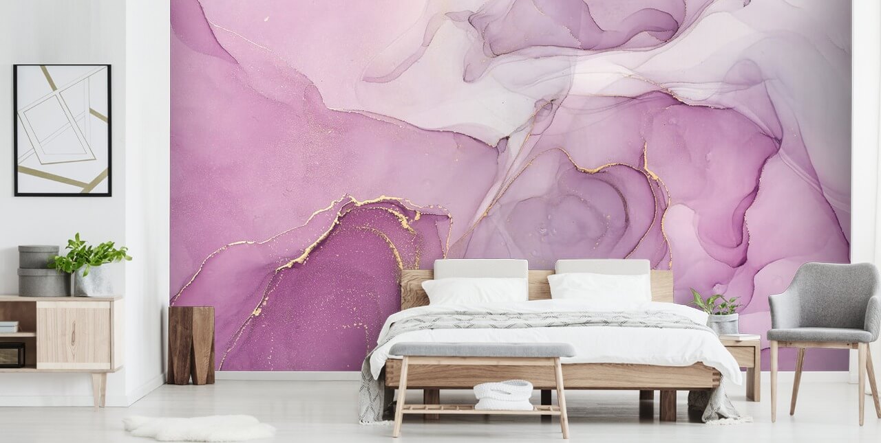 Mural de aquarela de redemoinho roxo e roxo