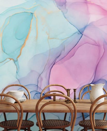 Pastel Pink and Blue Watercolour Wallpaper