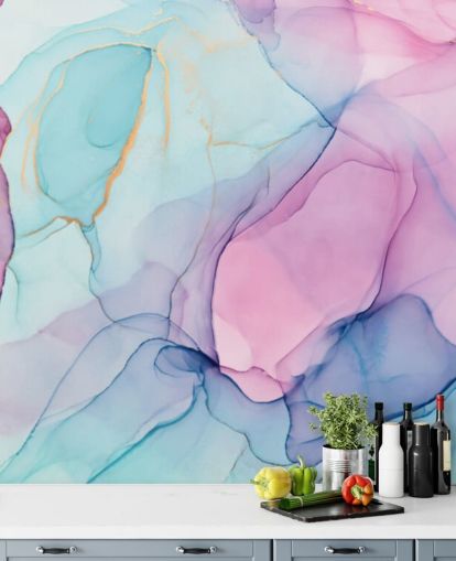 Pastel Pink and Blue Watercolour Wallpaper Pastel Pink and Blue Watercolour Wallpaper