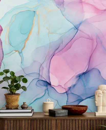 Pastell Rosa og Blå Akvarell Bakgrunn