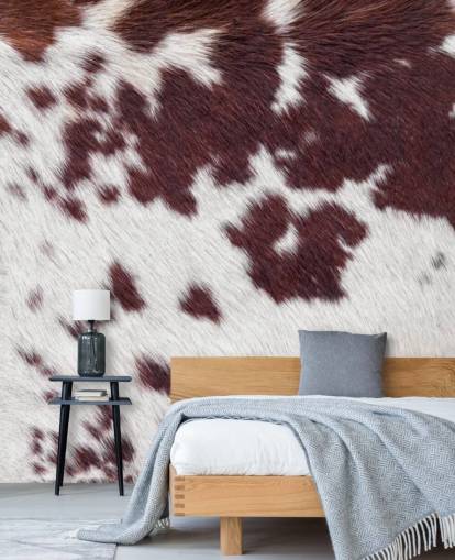 Speckled Brown and White Fur Print Mural 