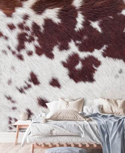 Speckled Brown and White Fur Print Mural 
