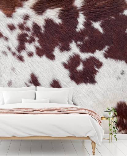Speckled Brown and White Fur Print Mural 