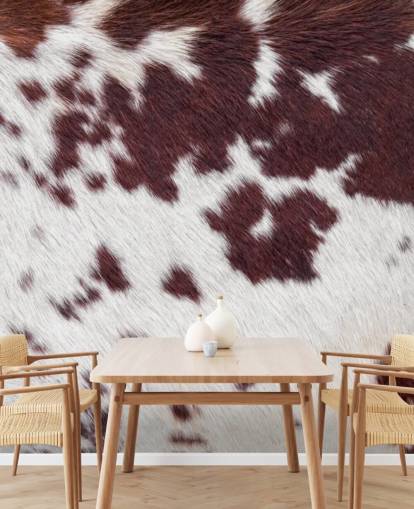 Speckled Brown and White Fur Print Mural 