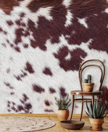 Speckled Brown and White Fur Print Mural 