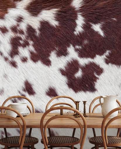 Speckled Brown and White Fur Print Mural 