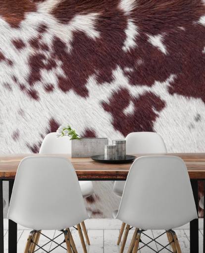Speckled Brown and White Fur Print Mural 