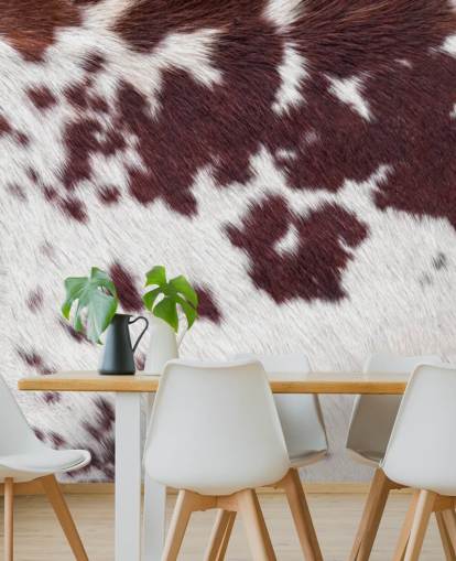 Speckled Brown and White Fur Print Mural 