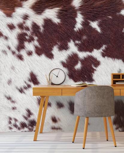 Speckled Brown and White Fur Print Mural 