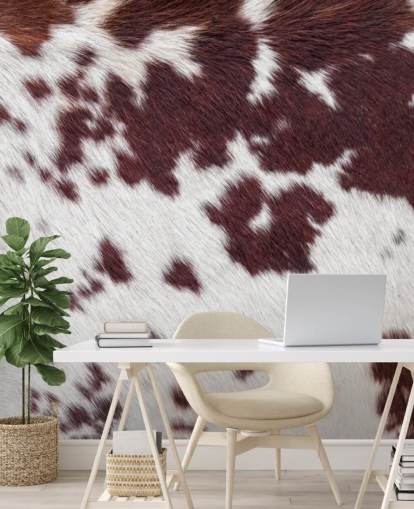 Speckled Brown and White Fur Print Mural 