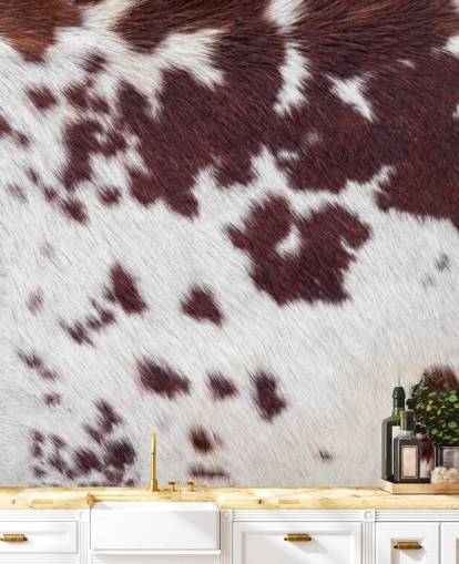 Speckled Brown and White Fur Print Mural 
