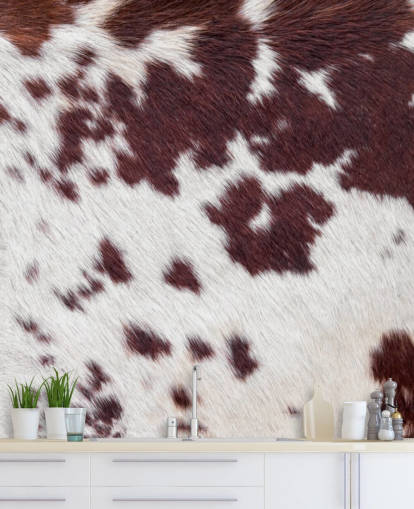 Speckled Brown and White Fur Print Mural 