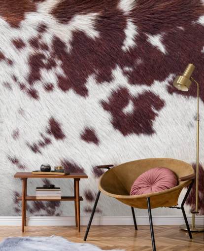 Speckled Brown and White Fur Print Mural 