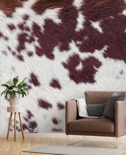 Speckled Brown and White Fur Print Mural 
