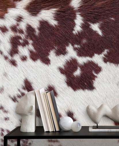 Speckled Brown and White Fur Print Mural Speckled Brown and White Fur Print Mural