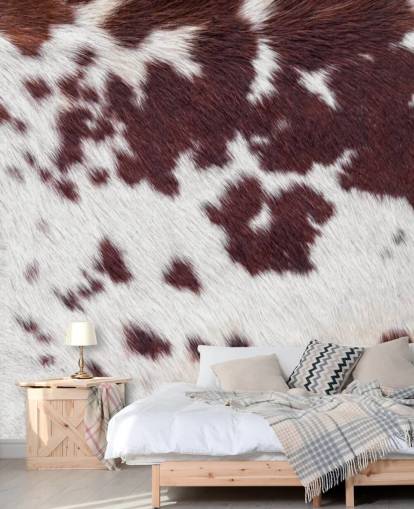 Speckled Brown and White Fur Print Mural 