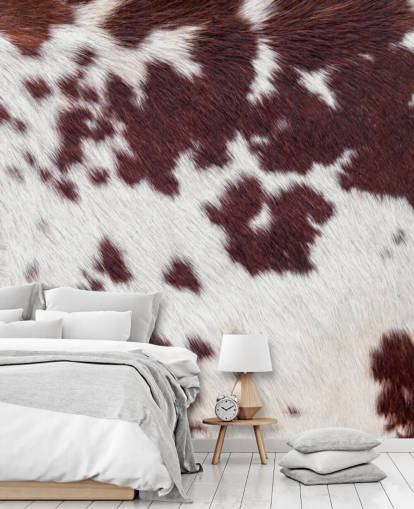 Mural Estampado de piel marrón y blanca moteada 