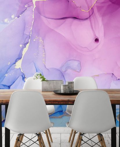 Papel de parede de aquarela de redemoinhos roxos e azuis