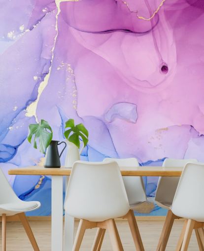 Purple and Blue Swirls Watercolour Wallpaper