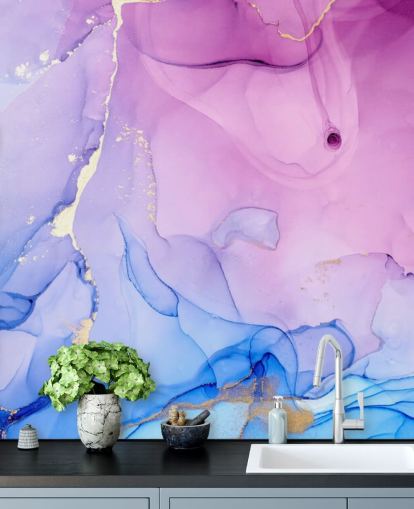 Purple and Blue Swirls Watercolour Wallpaper Purple and Blue Swirls Watercolour Wallpaper