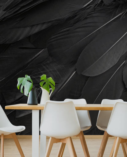 Muurschildering met Raven Feather Print