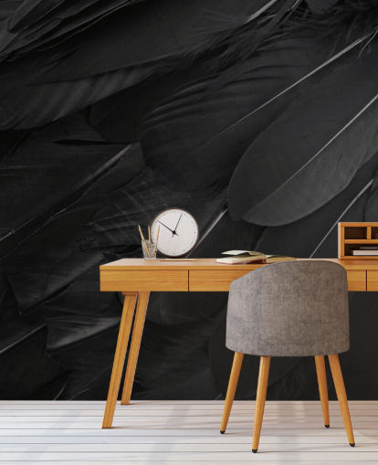 Wandbild mit Rabenfeder-Print